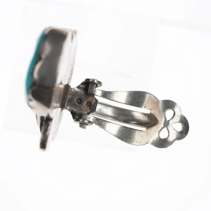Zuni Dan Simplicio(1917-1969) Silver, turquoise, and clip-on coral earrings - Estate Fresh Austin