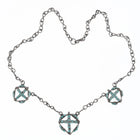 Zuni Dishta silver flush inlay turquoise necklace - Estate Fresh Austin