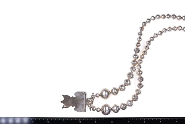 Zuni Sterling Multi-stone inlay thunderbird with Stamped Bead necklace - Estate Fresh Austin