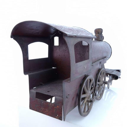13.5" Pat 1897 Clark Hill Climber Pressed Steel Friction Toy Train Locomotive - Estate Fresh Austin
