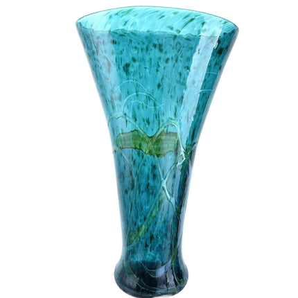 14" Huge Wimberly Glassworks art glass fan vase - Estate Fresh Austin