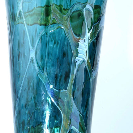 14" Huge Wimberly Glassworks art glass fan vase - Estate Fresh Austin