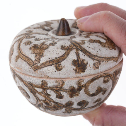15th Century Thai Sawankhalok Kiln Condiment Jar with Lid e - Estate Fresh Austin