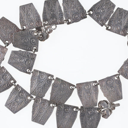16" 1920's Art Deco Sterling silver choker necklace - Estate Fresh Austin