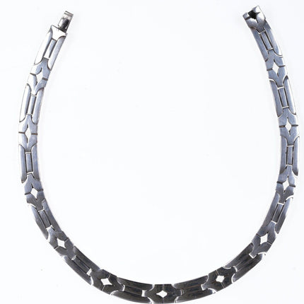 16.5" vintage Mexican Sterling link Collar Choker necklace - Estate Fresh Austin