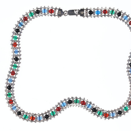 17.5" Milor Italian Sterling multi-color balls necklace - Estate Fresh Austin