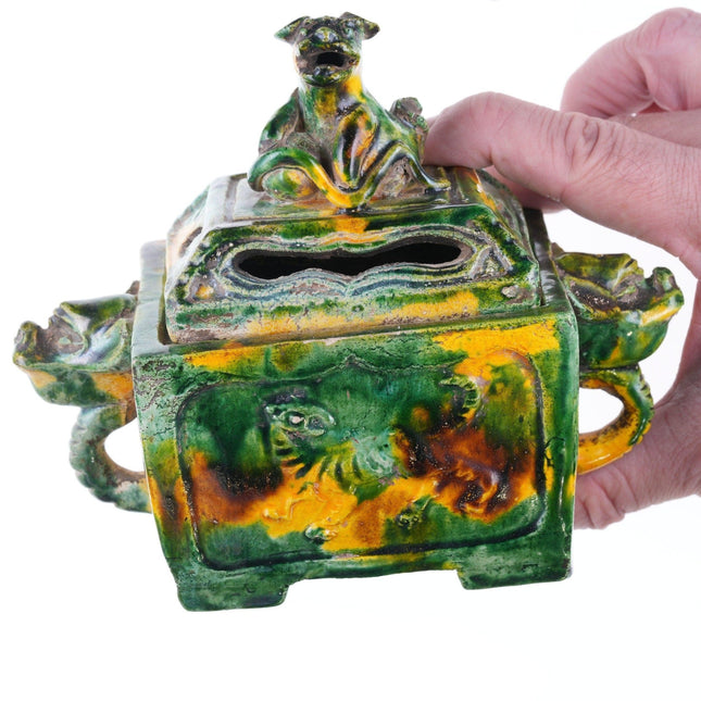 17th/18th Century Chinese Sancai Glazed Earthenware censer - Estate Fresh Austin