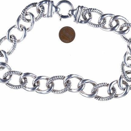 18.5" Chunky Sterling link necklace - Estate Fresh Austin