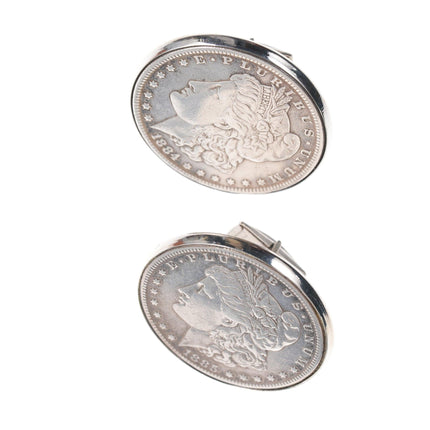 1884,1885 Silver Dollar cufflinks - Estate Fresh Austin