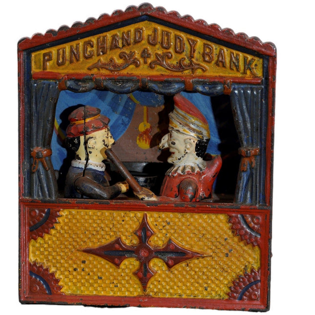 1890's Punch and Judy Cast Iron Mechanical Bank - Estate Fresh Austin