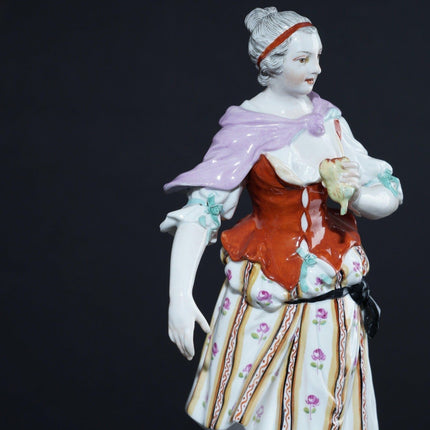 18th Century KPM Berlin Porcelain Woman with pear in hand figure - Estate Fresh Austin