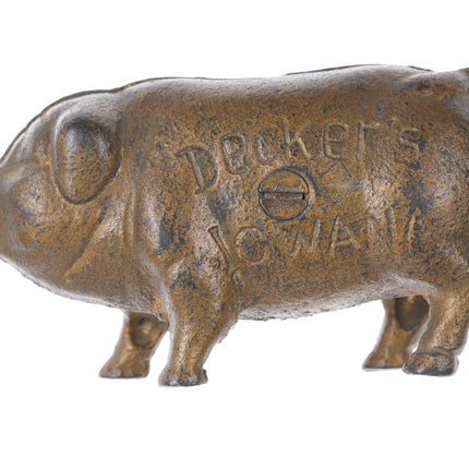 1910's Decker's Iowana Cast Iron Pig Still Bank - Estate Fresh Austin