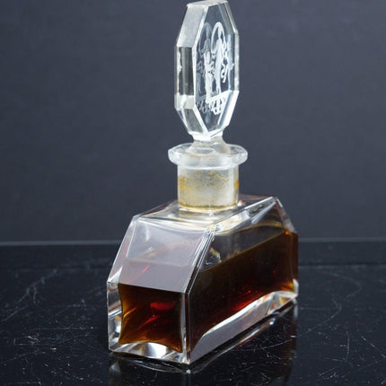 1920's Bohemian Hoffman Intaglio Perfume bottle with stopper - Estate Fresh Austin