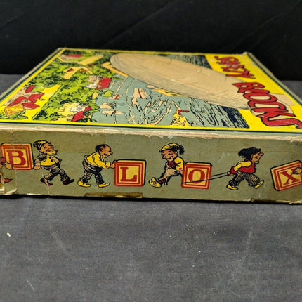 1920's Halsam Wood Safety Blocks Zeppelin Toy In Box - Estate Fresh Austin