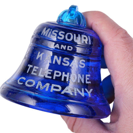 1920's Missouri and Kansas Telephone Company Blue Bell Paperweight - Estate Fresh Austin