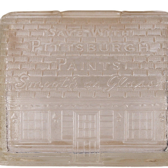 1920's Pittsburgh Paints Pressed Glass advertising coin bank - Estate Fresh Austin