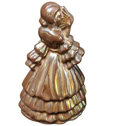 1930's Art Deco Lustre Enamel Finish Cast Iron Woman Fireplace Brush Holder - Estate Fresh Austin