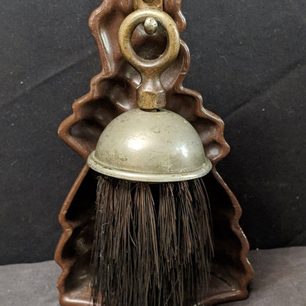 1930's Art Deco Lustre Enamel Finish Cast Iron Woman Fireplace Brush Holder - Estate Fresh Austin