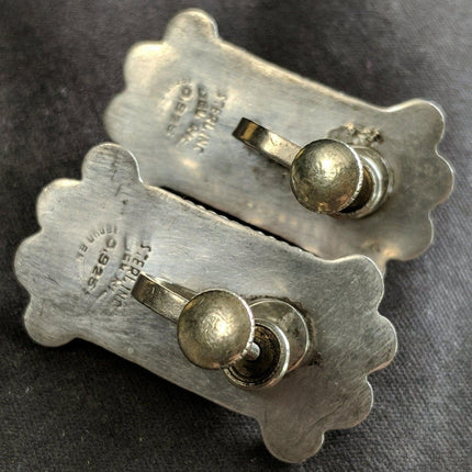 1930's Art Deco Mexican Silver Earrings Screw Back Clip on - Estate Fresh Austin