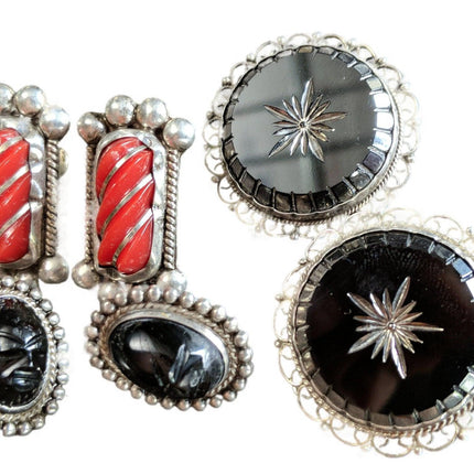 1930's Art Deco Mexican Silver Earrings Screw Back Clip on - Estate Fresh Austin