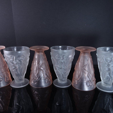 1930's Art Deco Tumblers Dancing Nymphs by Consolidated Martele 9 oz 5 5/1 - Estate Fresh Austin