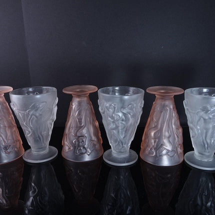 1930's Art Deco Tumblers Dancing Nymphs by Consolidated Martele 9 oz 5 5/1 - Estate Fresh Austin