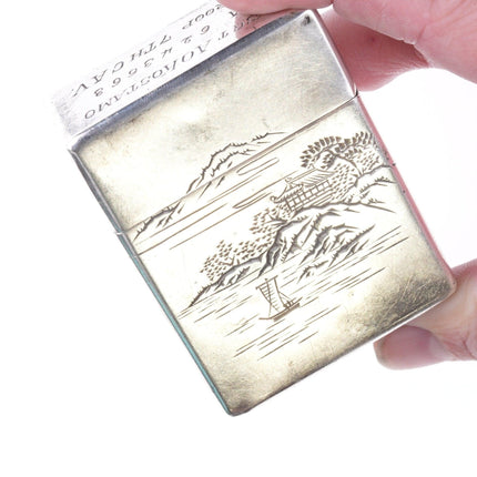 1940's Japanese Hand Engraved 950 Silver Occupied Troops case - Estate Fresh Austin