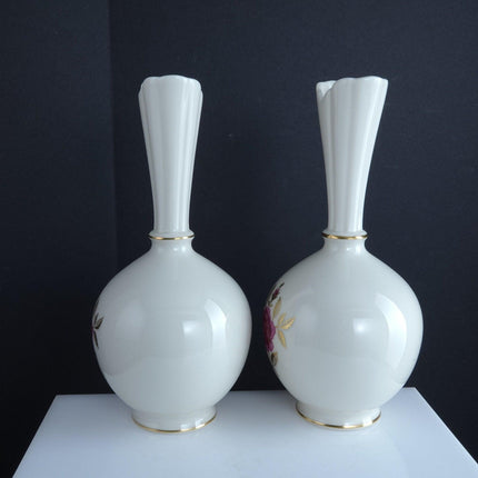 1940's Lenox Art Deco Bud Vases with Roses/Gold Green mark - Estate Fresh Austin