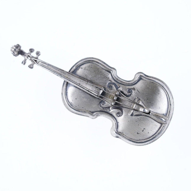 1950's Beau Sterling Cello String instrument brooch - Estate Fresh Austin