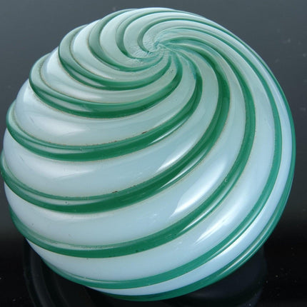 1950's Seguso Alabastro Art Glass Green and Opalescent Swirled Art Deco Paperwei - Estate Fresh Austin