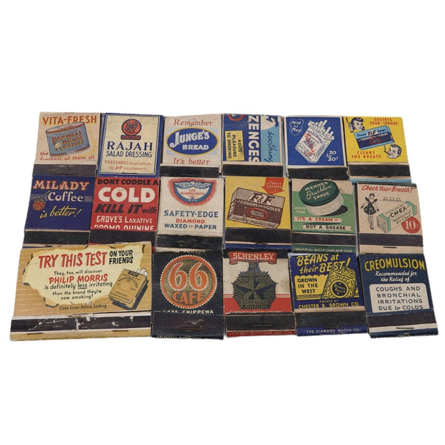 1950's Vintage Matchbooks Marlboro Phillip Morris 66 Cafe Chex Gum and More - Estate Fresh Austin