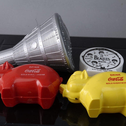 1960's Beatles, Freedom Capsule Space Ship, and Coca Cola Piggy Banks Collection - Estate Fresh Austin