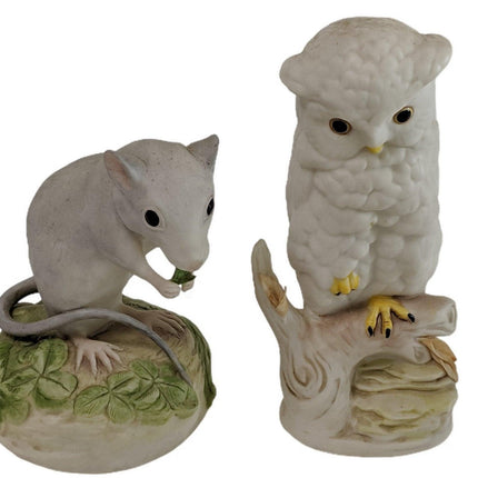 1960's Cybis Porcelain Owl and Mouse Figures - Estate Fresh Austin