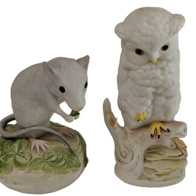 1960's Cybis Porcelain Owl and Mouse Figures - Estate Fresh Austin