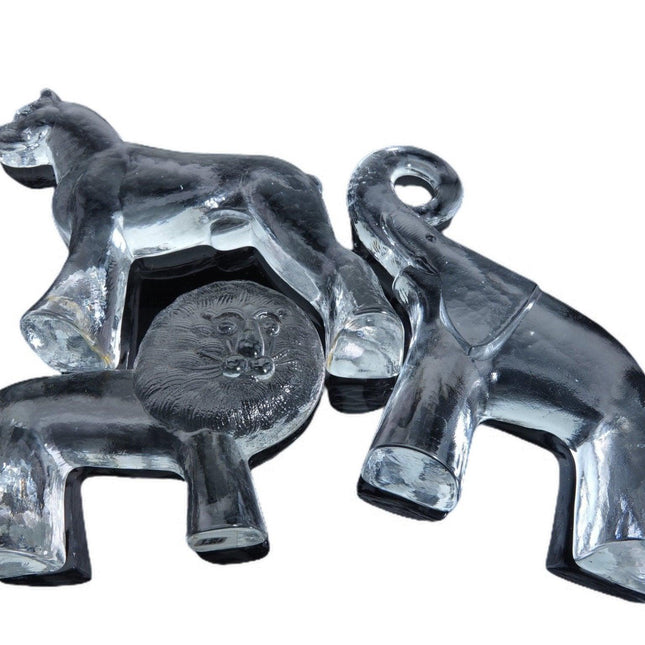 1960's Kosta Boda Zoo Animals Glass Lion, elephant, and dog - Estate Fresh Austin
