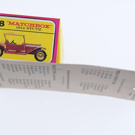 1960's Matchbox Models of Yesteryear Y-8 1914 Stutz Sealed on card - Estate Fresh Austin