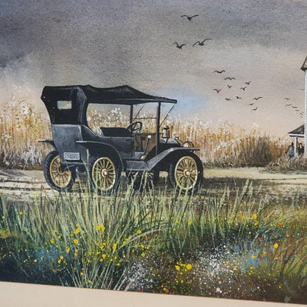 1970's Austin Texas watercolor "the Preacher's car" By Robert William"Windy" Win - Estate Fresh Austin