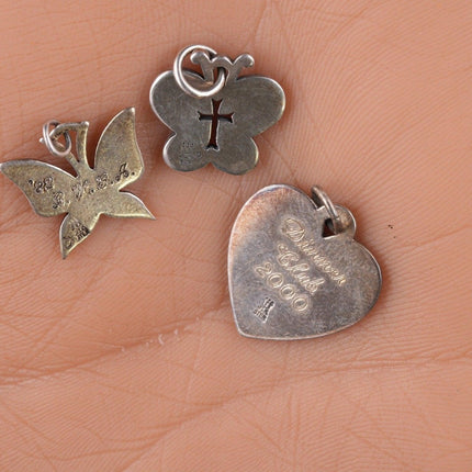 1982+ James Avery Sterling butterfly and heart charms - Estate Fresh Austin