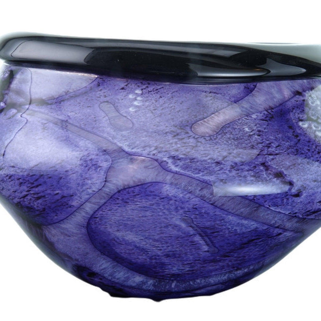 1997 Robert Eickholt Heavy Purple Abstract studio art glass vase - Estate Fresh Austin