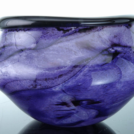 1997 Robert Eickholt Heavy Purple Abstract studio art glass vase - Estate Fresh Austin