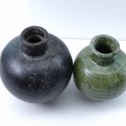 2 Ming Chinese Stoneware Small Jars - Estate Fresh Austin