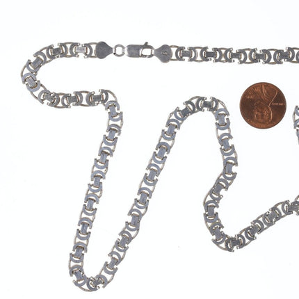 20" Retro Italian sterling link necklace - Estate Fresh Austin