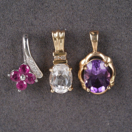 3 Gemset 14k gold pendants - Estate Fresh Austin