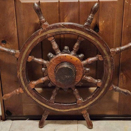 34" Antique ships wheel - Estate Fresh Austin