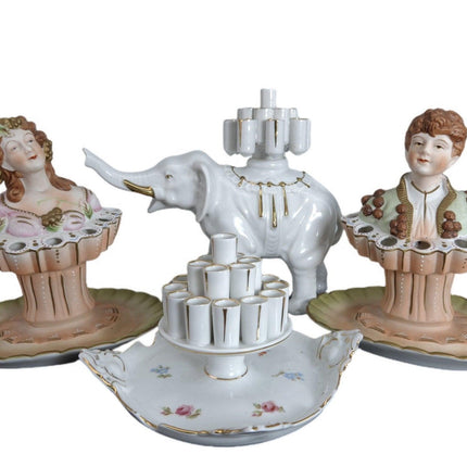 4 1950's Figural holder Ashtrays Germany, Czechoslovakia, Ardalt Japan - Estate Fresh Austin