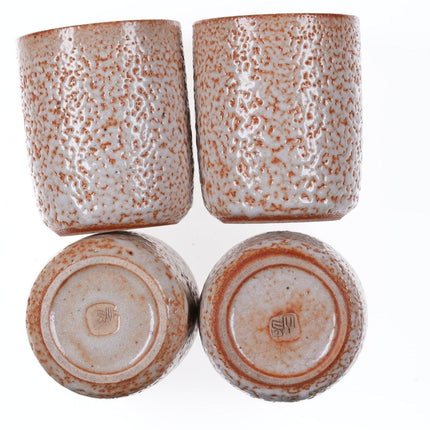 4 Mid Century Japanese Studio pottery tumblers - Estate Fresh Austin