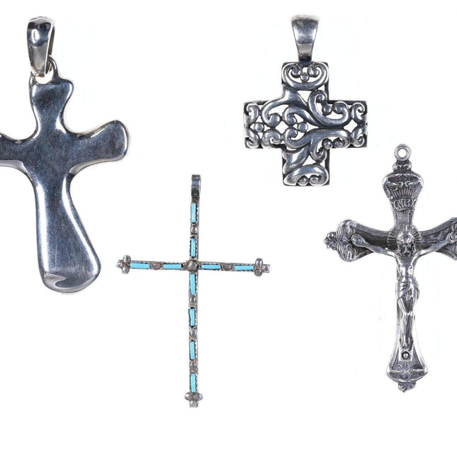4 Sterling cross pendants - Estate Fresh Austin