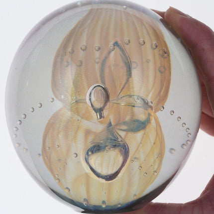 4.75" Large Eickholt Opalescent Iridescent Jellyfish Paperweight - Estate Fresh Austin