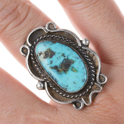 50's Navajo Sterling turquoise ring h - Estate Fresh Austin