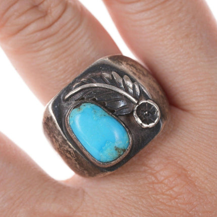 50's Navajo Sterling turquoise ring - Estate Fresh Austin